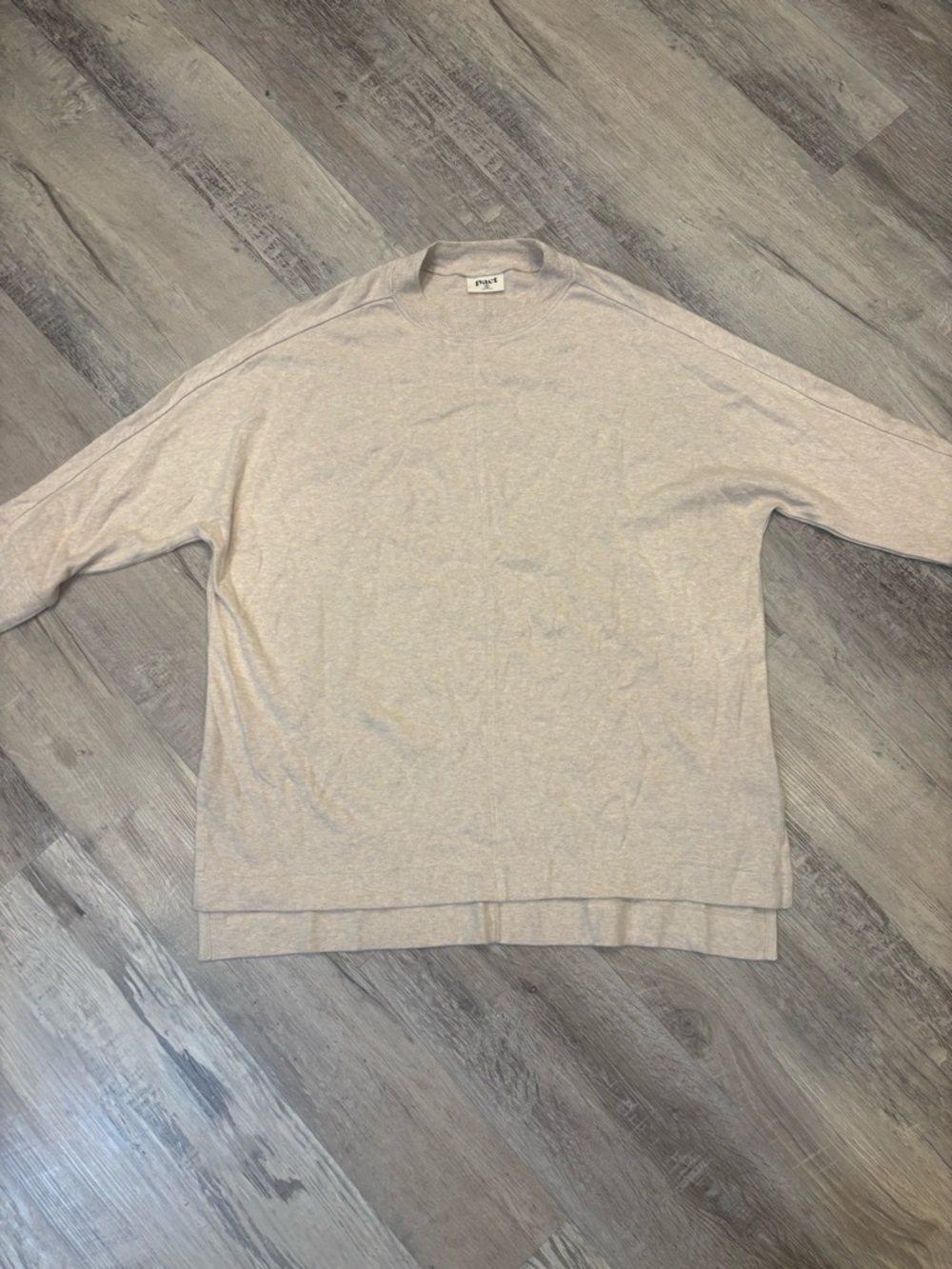 Pact Women's Crewneck Sweater in Light Taupe